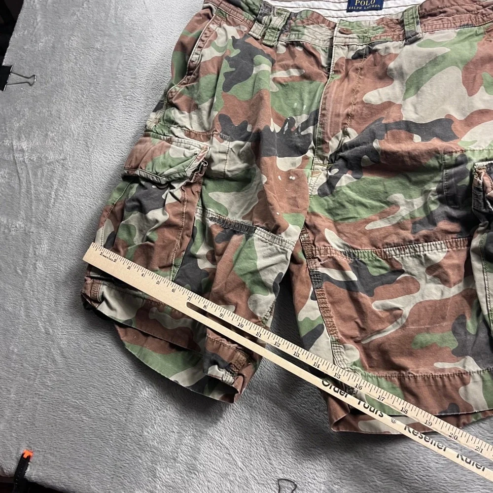Polo Ralph Lauren Mens Camo Cargo Shorts Size 38 Woodland Camouflage Military